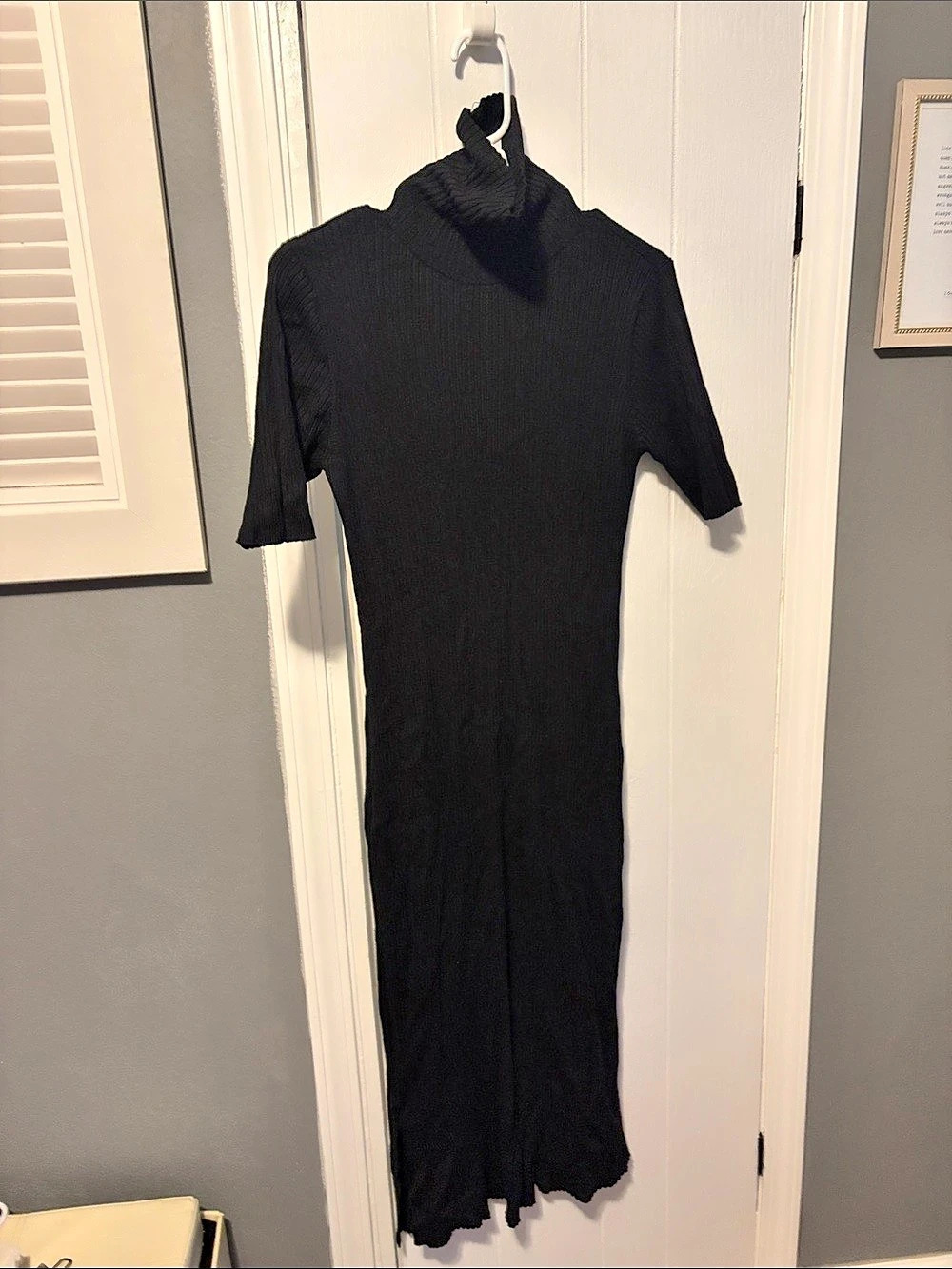 Black Mock Neck Midi Dress Like New